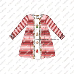 New design sailor collar little girls dresses Christmas French Knot embroidery toddler girls clothing baby girl dresses newborn