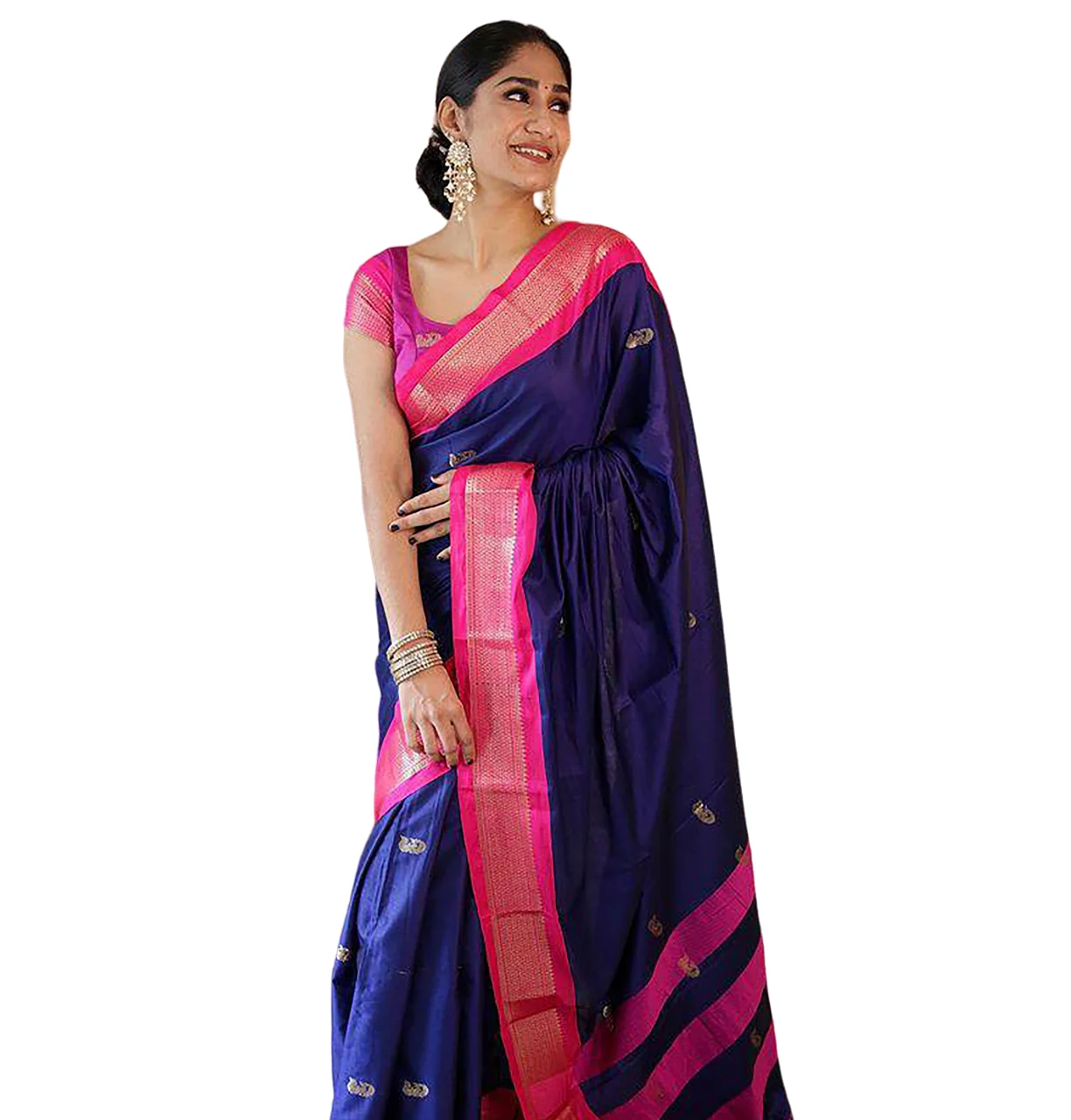 Indian Beautiful Banarasi Soft Silk Saree Pure Banarasi Golden Zari Weaving Work With Blouse Pieces Traditional Wear Saree