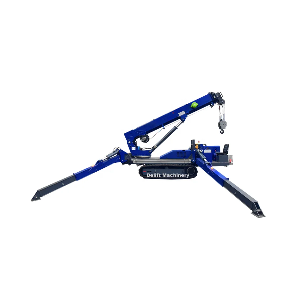Mini spider crane Crawler With Foldable Lifting Construction Telescopic Outrigger Small Cranes for Narrow Space