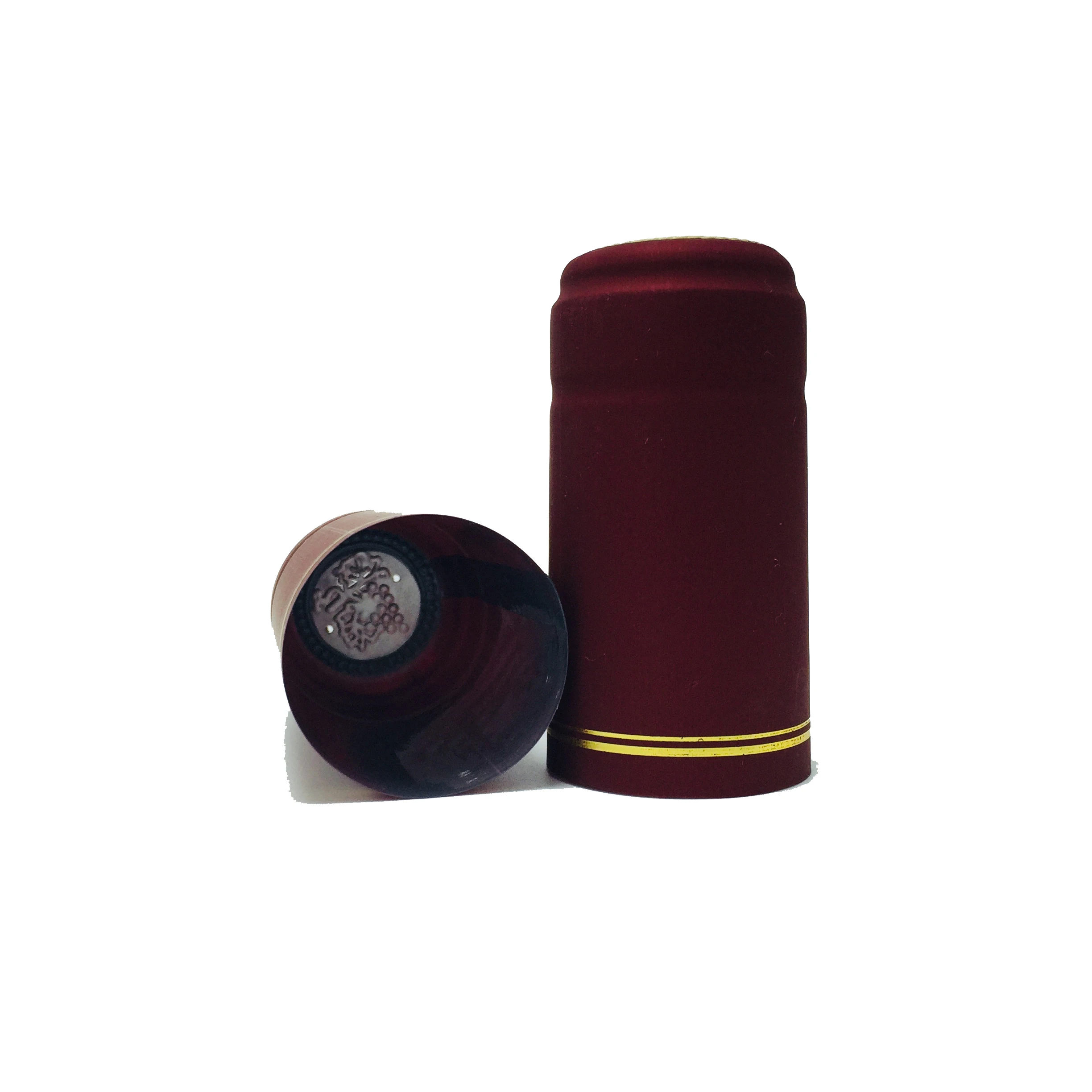Fast Delivery Non Spill PVC Shrink Capsule Sleeve Wine Bottle Shrink Cap Aluminium Foil Burgundy Screw Cap