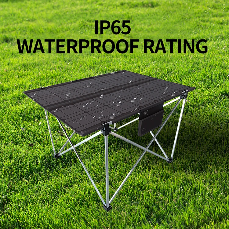 60W Solar Panel Charging Hiking Camping Table Portable Multifunctional Power Outdoor Picnic Table with Mobile Phone Charging