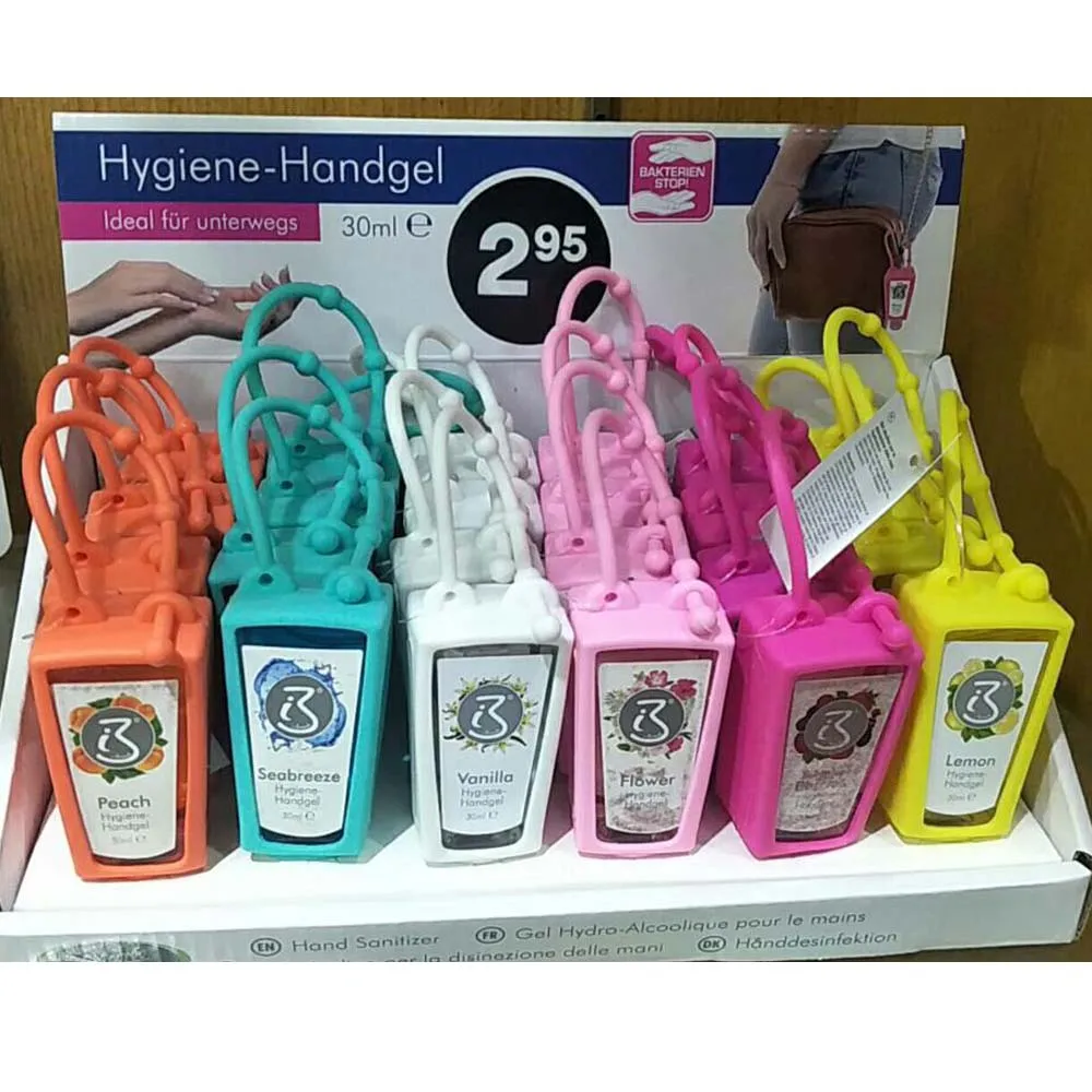 strong cleaning antiseptic antibacterial gel travel hand sanitizer with silicone holder