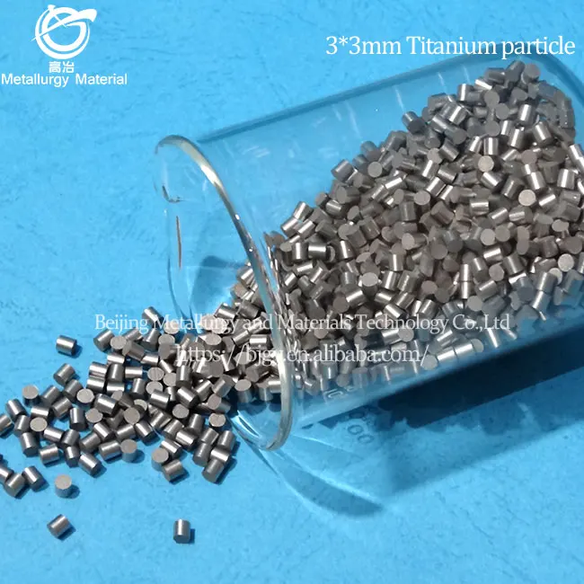 Titanium particles 99.9% 3 * 3mm 6 * 6mm coated titanium particles titanium particles for alloy addition