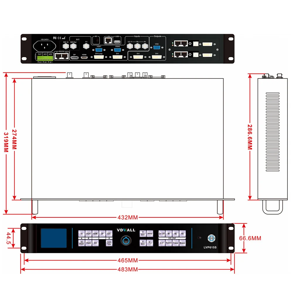 VDWall LED Display LVP615s HD Full Color Video Processor Supports Wireless Projection Via WIFI