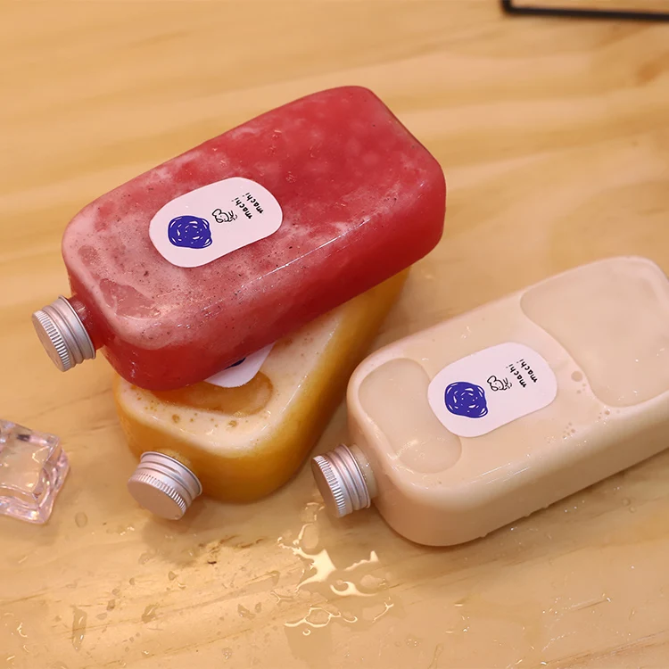 
rectangle shape hot sell 6oz 500ml plastic juice bottles thai tea bubble tea milk bottles 