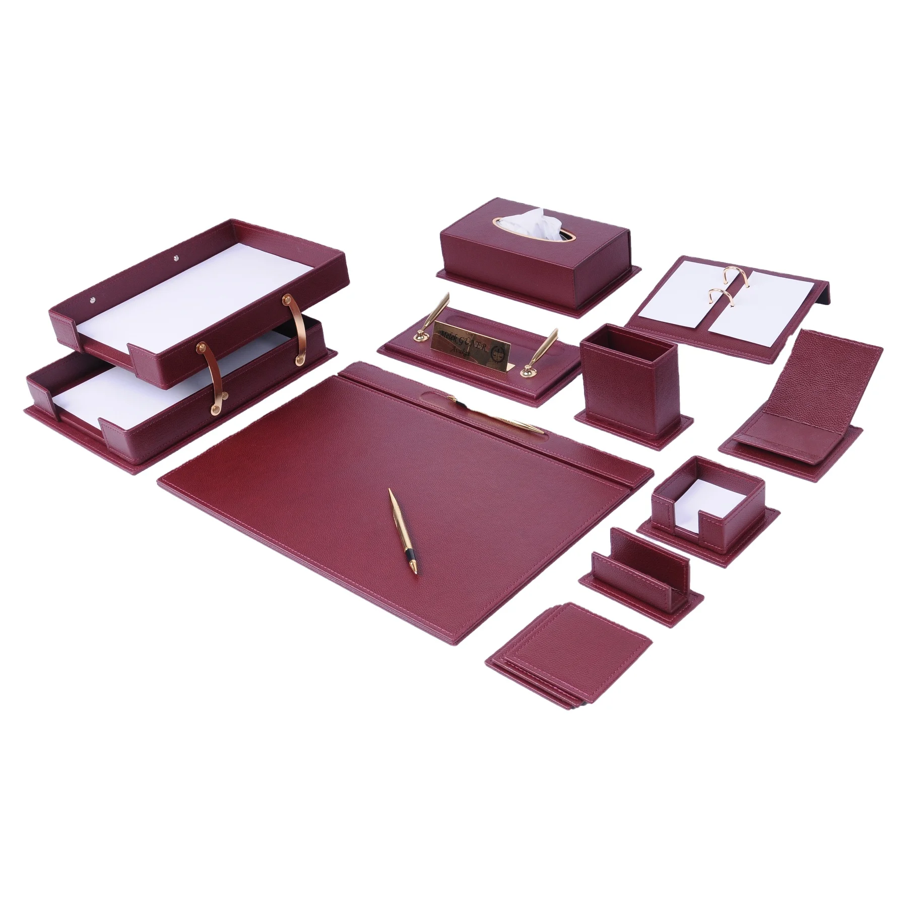 Набор из 14 кожаных настольных органайзеров Vega