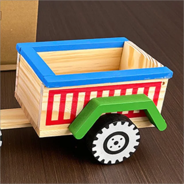 Wood Craft Kits practical ability Transport tractor toys tractor children toys Manufacturer customized wooden assembly