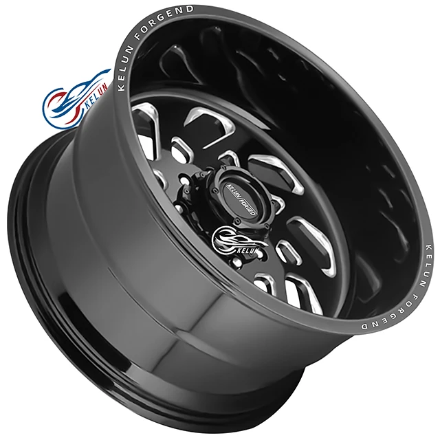 28x16 30x16 20x10 20x12 22x10 22x12 -44 6x135/6x139.7 Black Milling Window High Quality offroad forged Wheel Car Alloy Wheels