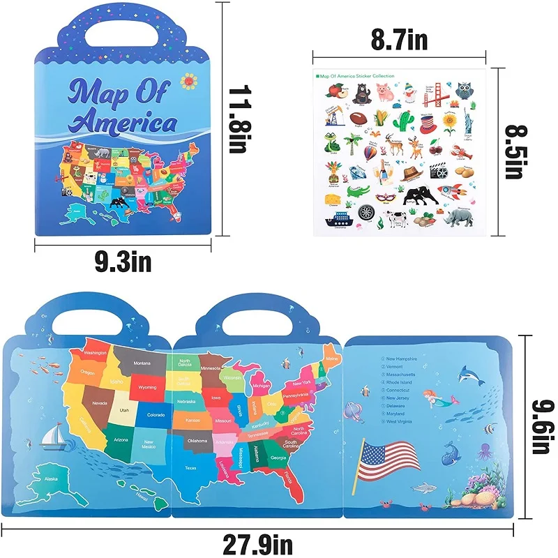 Hot Sale Children Scene Educational Stickers DIY Hand-on Puzzle Sticker Books Reusable Cartoon Animal Learning Cognition Toys