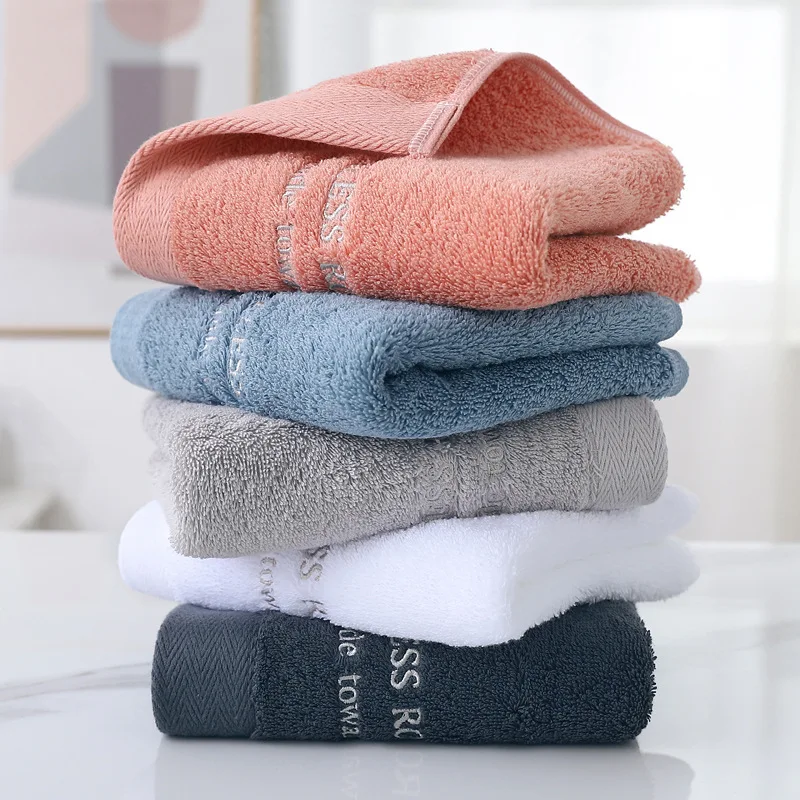 Wholesale High- End Solid Color Thickened Terry 100% Egyptian Cotton Luxury Hotel Bath Towel Set with Customized Embroidery Logo