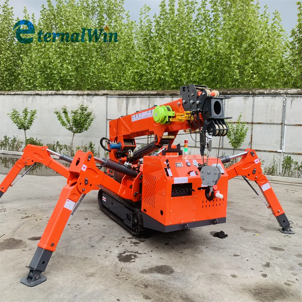 Spider type 3 ton hydraulic mini small self propelled crawler crane