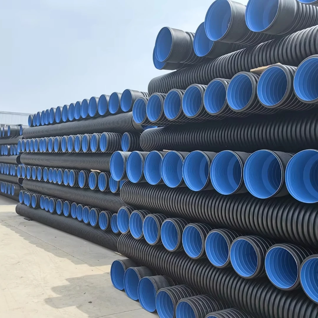 Double-Wall Corrugated Drainage Pipe PE/PP/PPS Flexible High Pressure 6mm Thickness Head Socket Connection Moulded Processed