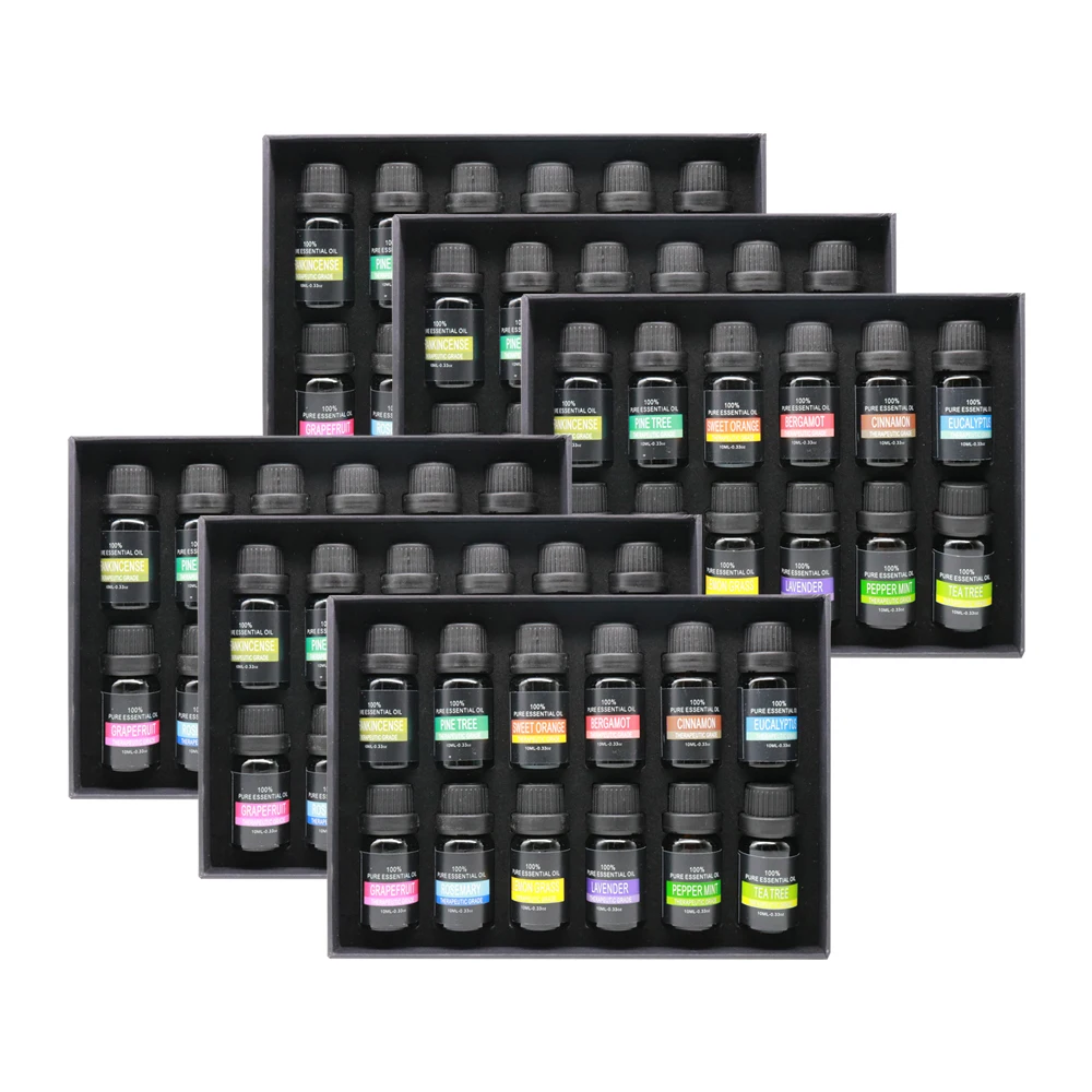 
Essential Oils Set - Top 6 100% Pure Therapeutic Grade Aromatherapy Oil Gift kit for Diffuser 