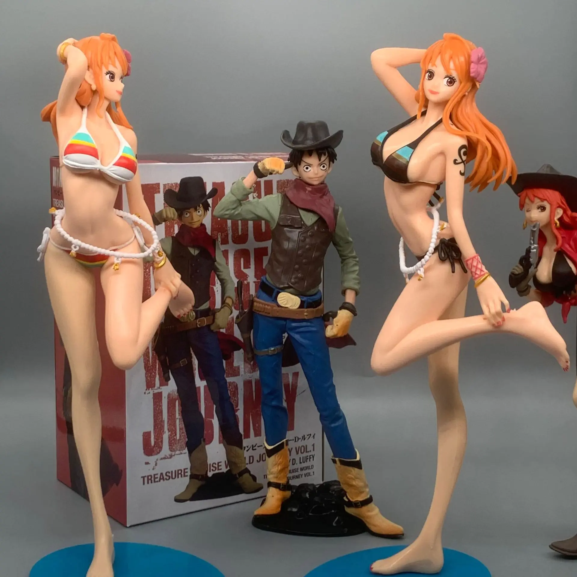 anime Japanese One Pieces Standing Swimwear Nami hand model box sexy Anime action Figure PVC Cartoon Toys figure