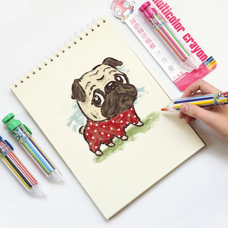 Popular 8 In 1 Multicolor Crayons Replaceable Oil Pastel Colored Pencil Kids Graffiti Painting Tools