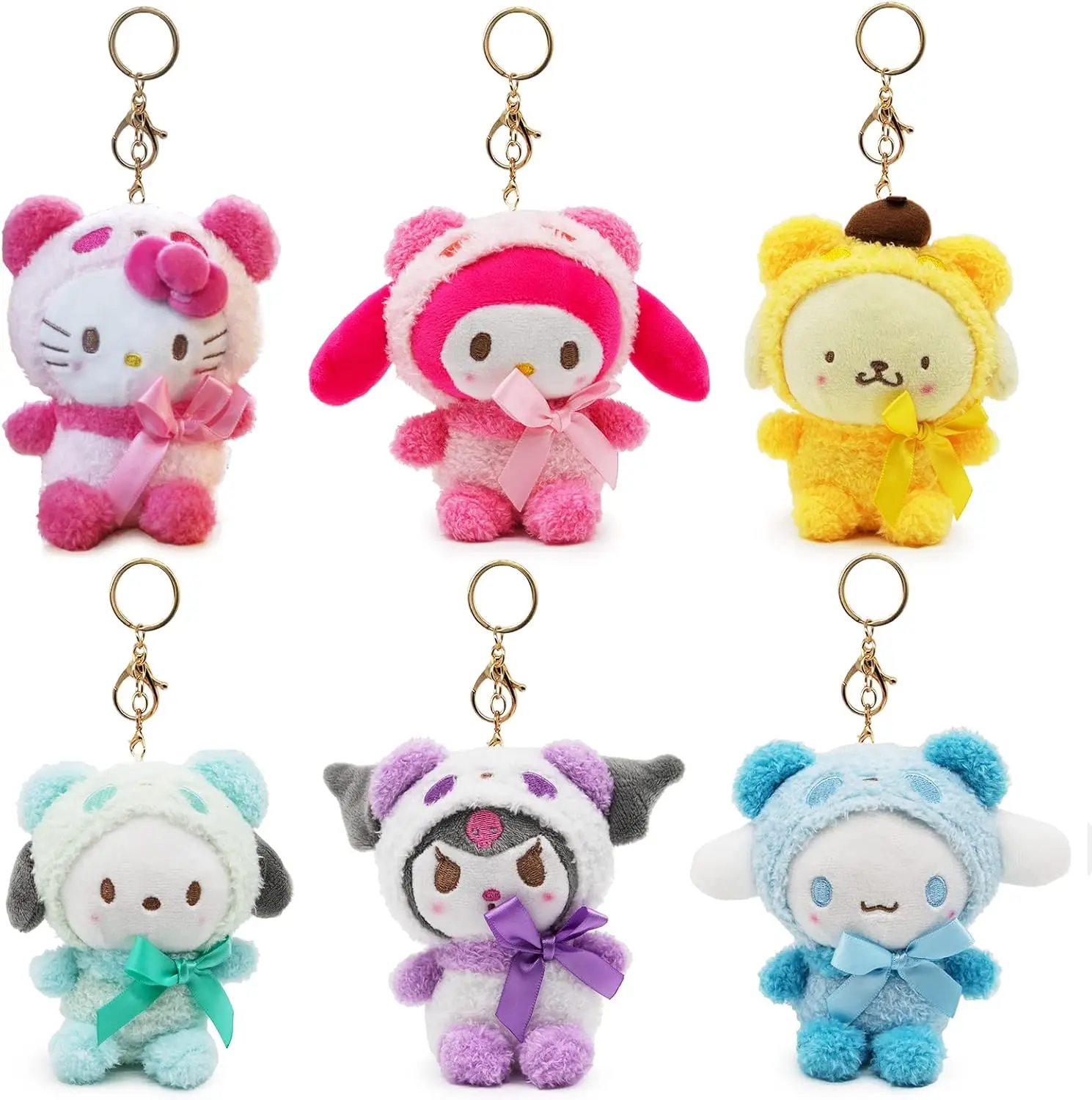 Kawaii Sanrio плюшевый брелок 5 дюймов Милая аниме плюшевая кукла кулон подарок мягкая kroomi My Melo Kitty плюшевые игрушки для девочек