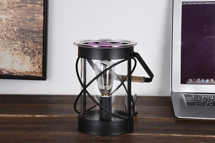 Vintage Bulb Electric Candle Warmer Black Plug in Fragrance Warmer for Scented Wax Melts, Cubes, Tarts Air Freshener Set