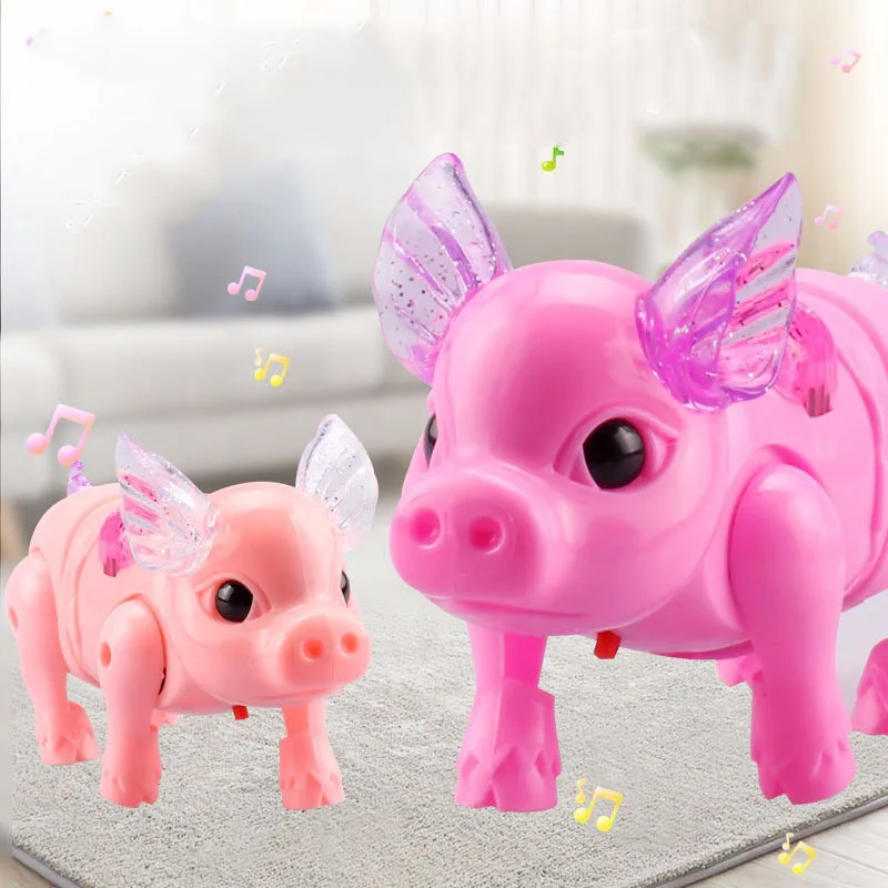 SongYi Leash Electric Pig Will Walk Music Toy Pig Electric Hot Leash Glowing Toys