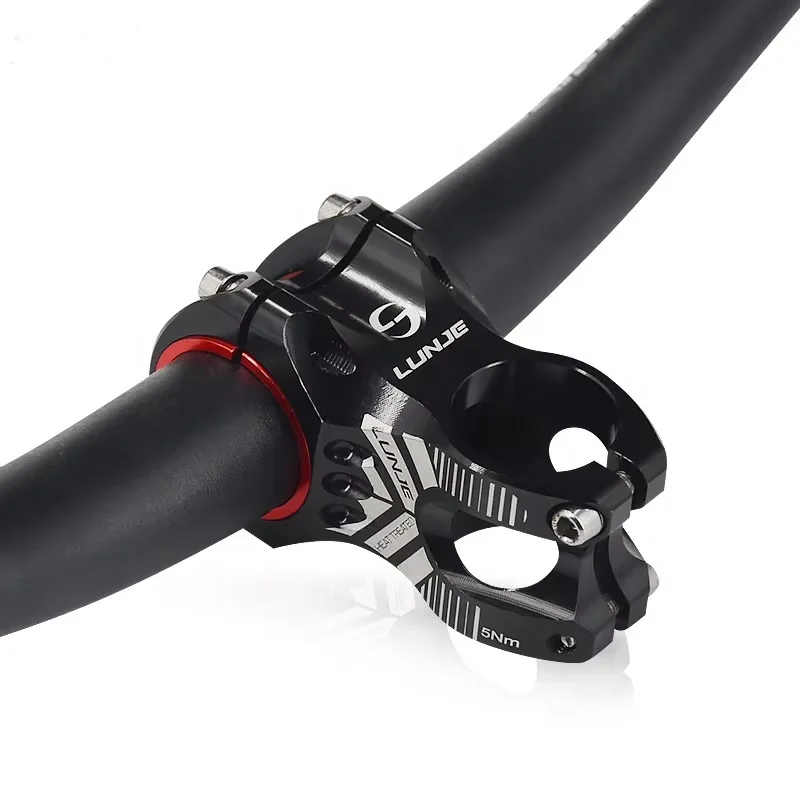 LUNJE  Bicycle Parts CNC 31.8/35*50mm Lightweight Quick drop Hollowed out Riser Bicycle Stem