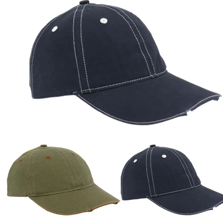 Wholesale Customized Navy Blue Hat with LED Light Baseball Hat for Camping,Running and Fishing Sports