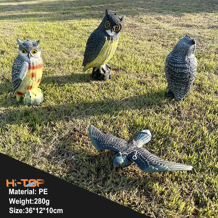 Hitop Outdoor Pe Owl Bird Scarecrow Decoy Duc Decoys Hunting Owl Decoys To Scare Birds Away
