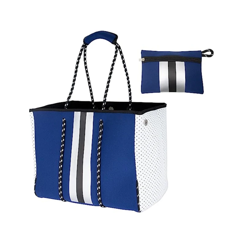 Wholesale summer multipurpose fashion perforated neoprene tote beach bag for Women Travel Gym Pool package