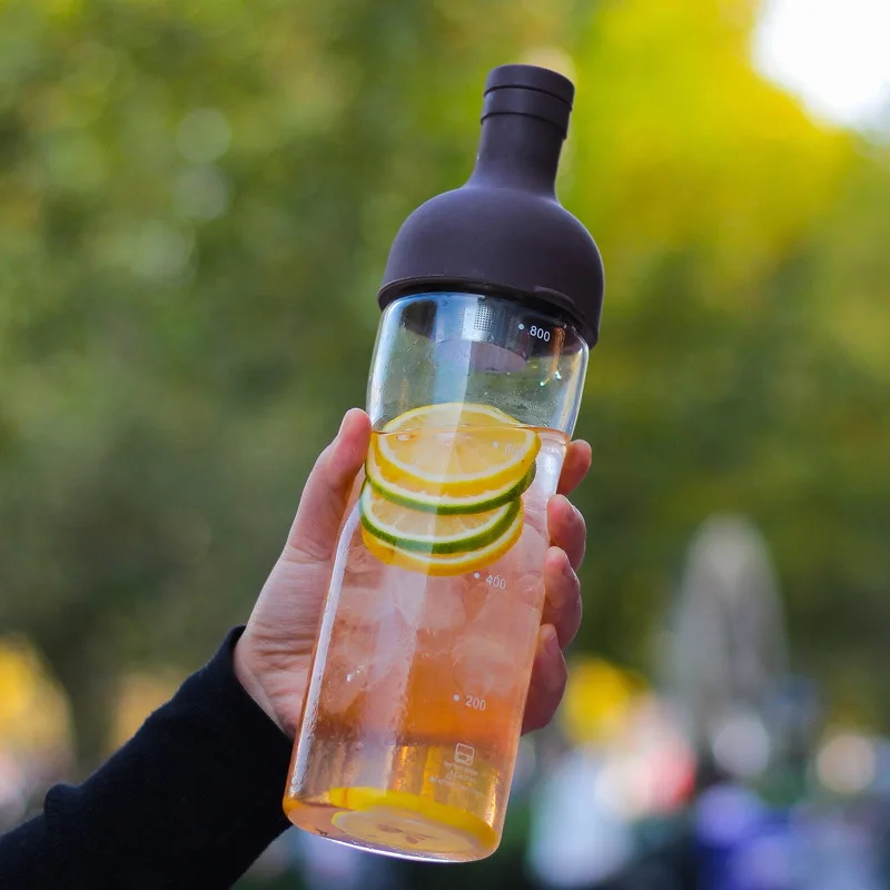 High Borosilicate Glass Cold Coffee and 800ML Tea Bottle Coffee Cold Brew Milk Juice Bottles with Filter