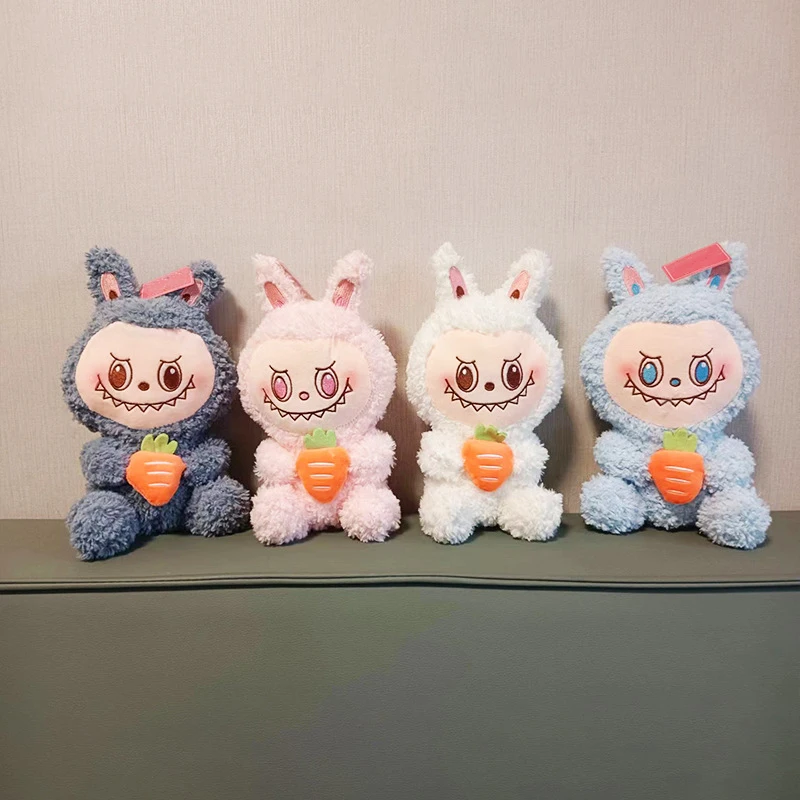 HL 2024 New Labubu Macaron POPS MARTed Doll Soft Stuffed Labubu Monster Figure Plushes Toys With Carrot Guitar