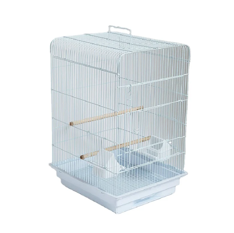 
Tall Square Style Roof Bird Cage, 14-Inch by 16-Inch by 22-Inch, White/Granite 