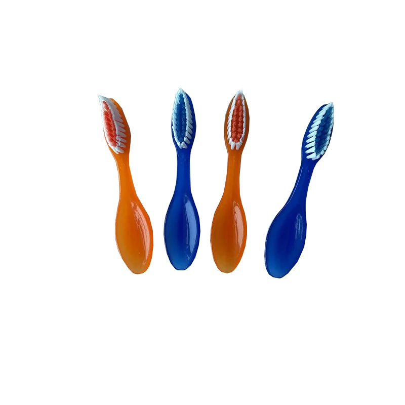 Short soft silicone rubber handle anti-swallow adult prison toothbrush
