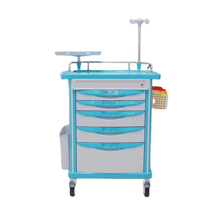 Leshy  high quality medical cart trolley with storage Medicine Nursing Carts Emergency Center medical trolley Nurse Tool