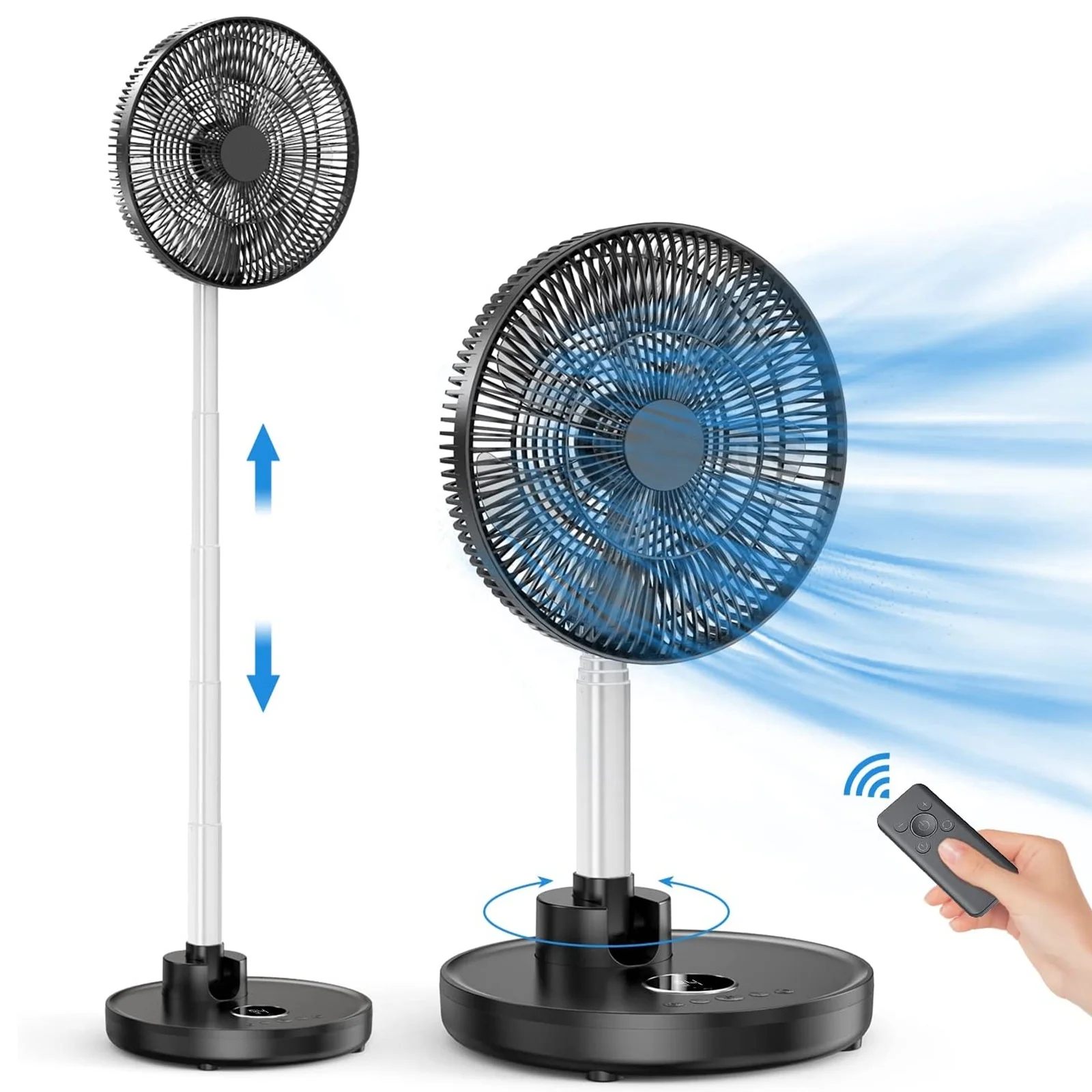 Factory Direct Custom Wholesale Portable 12' Standing Fan Oscillating Pedestal Fan Floor Table Fan with Remote Control