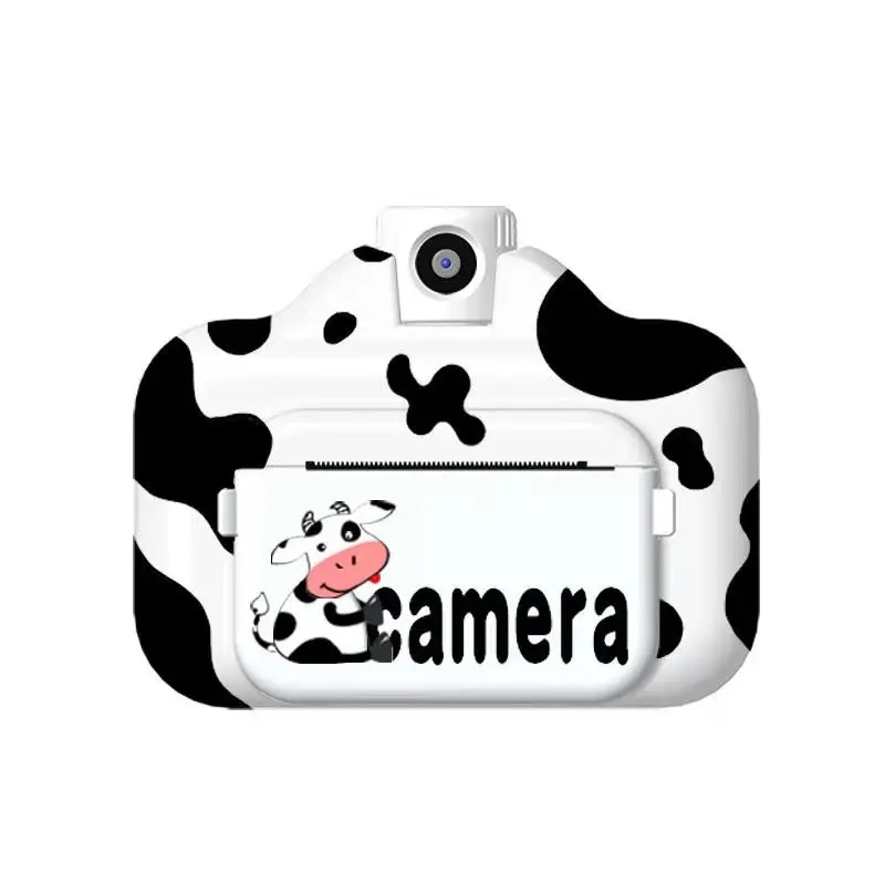 Cow color Digital ready to Print Kid Camera with 1080P resolution diy digital print kid camera thermal printer shipping label