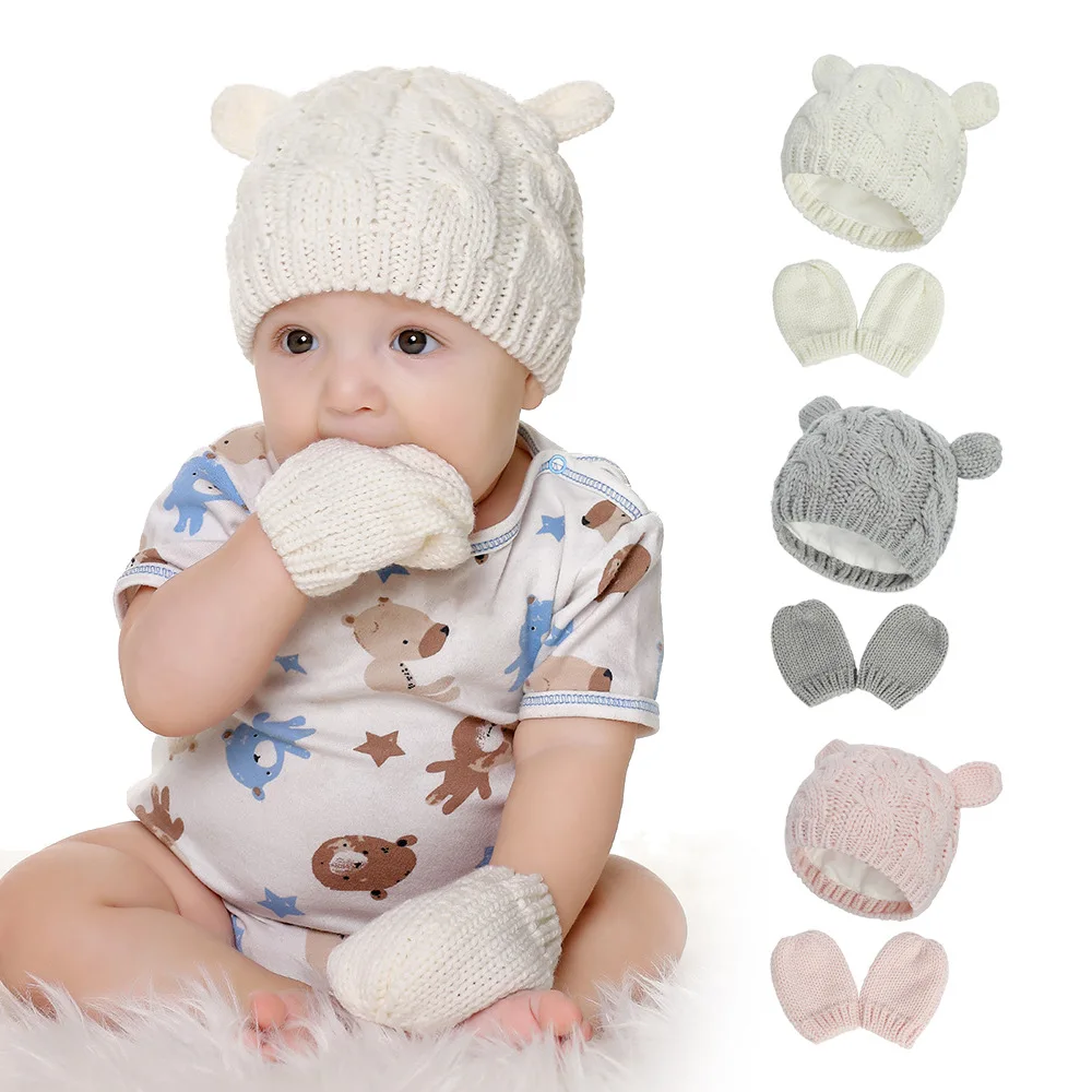 Winter Hat Baby Beanie Wholesale Keep Warm for Outdoor Unisex Winter Caps for Kids Image Knitted One Piece in One Poly Bag S16