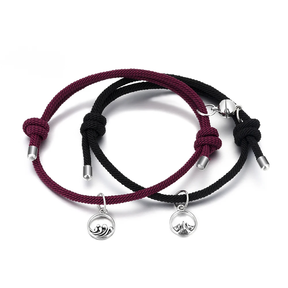 Подарок на день Святого Валентина, подарок для влюбленных, регулируемый браслет дружбы для пары