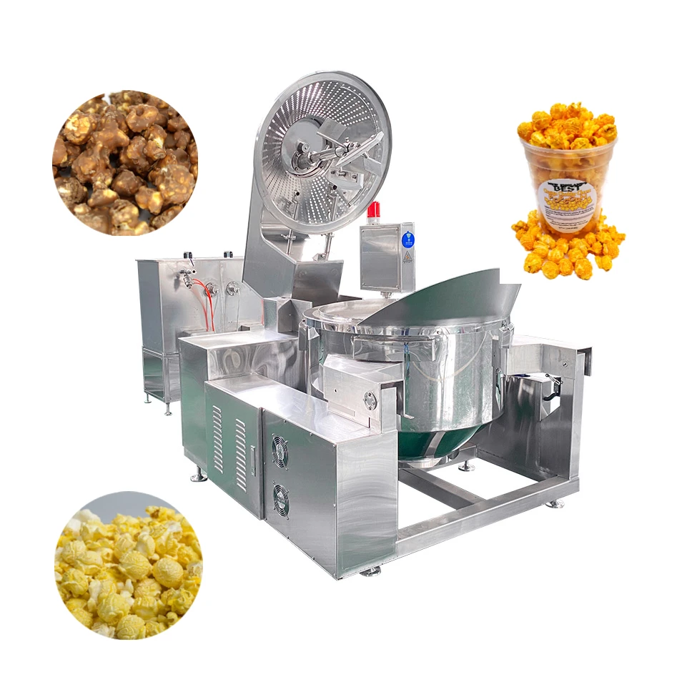 Caramel Cream Salt Popcorn Production Line Kettle Corn Ball Shape Popcorn Making Machine