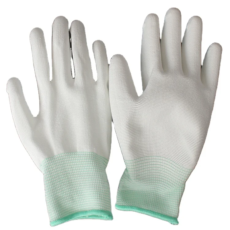 Antistatic PU Plam Coating Glove Carbon Fiber ESD pu top fitted gloves