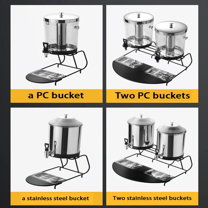 FTS Juice Dispenser Machine Commercial Glass Plastic Jar 2 Tank In 1 Glass Double Cool Dual Drink Dispensers