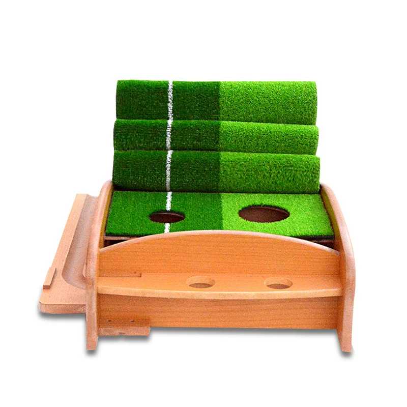 Wood Indoor Golf Putter Trainer Practice Set Training Mat Indoor Mini Golf Putting Green Golf Simulator Set Manufacture&Export
