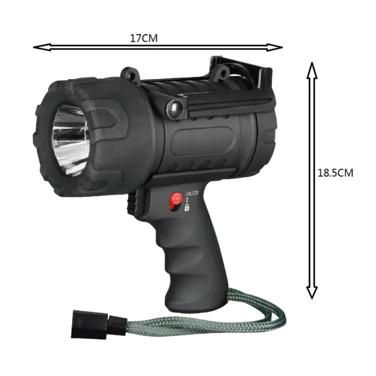 High Power Spot Light Rechargeable Rotating Led Long Range Marine Search Light for Boat