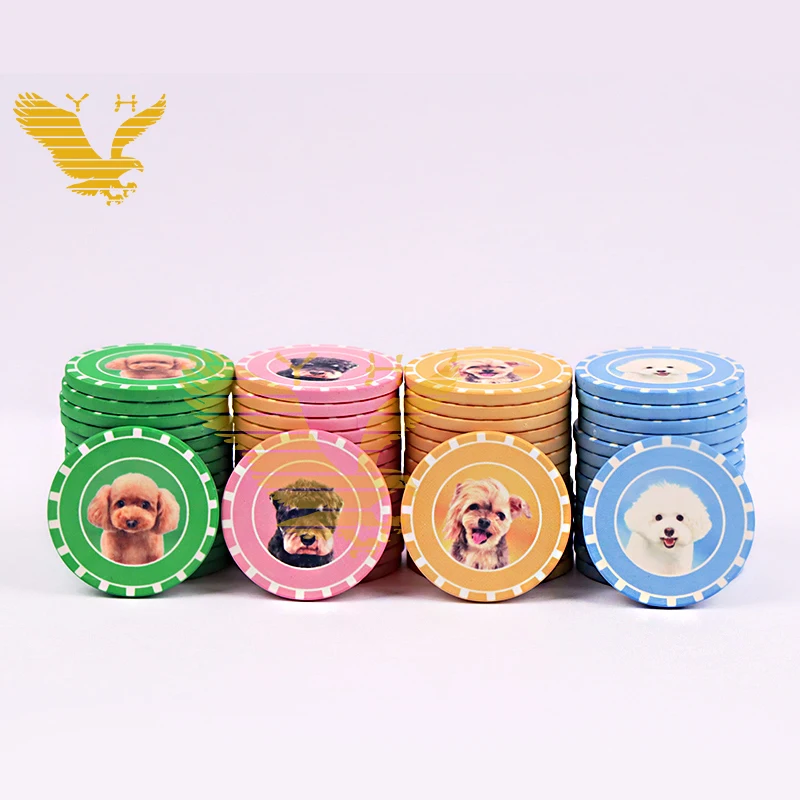 YH Wholesale 100 Pcs Poker Fichas Ceramic 10g Curved Hot Stamp Entertainment Ceramic Pet Poker Chip Sets
