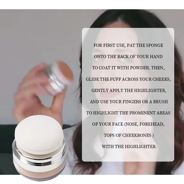 Loose Powder Bronzer + Golden Pearl Highlighter 2 in 1 with Applicator, For All Skin Types