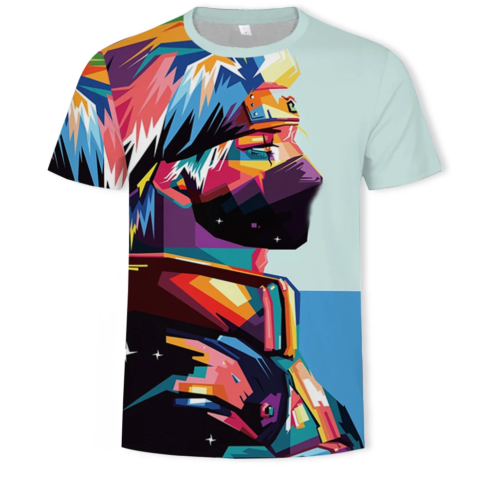Kakashi 3d Printed Shirt For Men 2024 Japanese Anime Cartoon Fashion Tees 3d Printing T Shirt From Men Casual Plus Size Tops