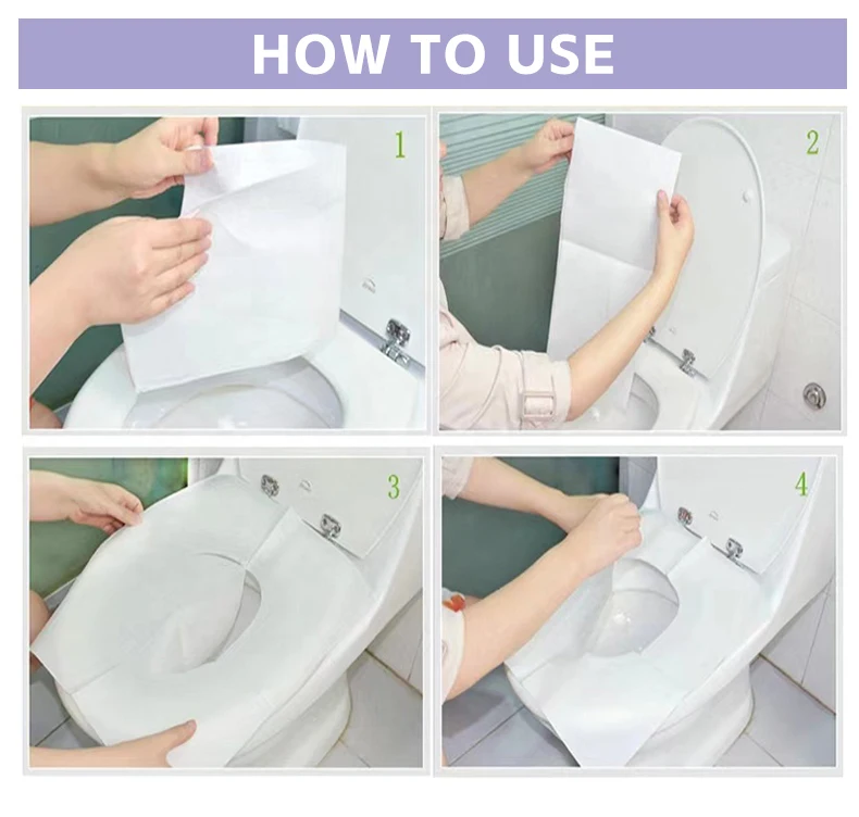 Eco-friendly disposable paper toilet seat covers 250 sheets pack