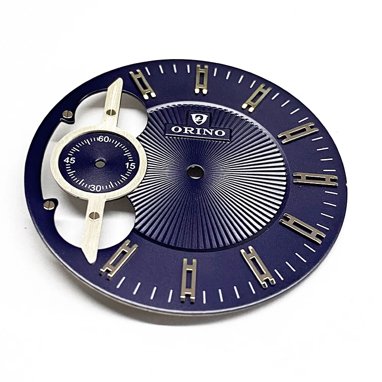 Hot Sale Custom Oil Embossed Pattern  Skeleton Watch Dial Watch Accessories Parts with applied special genuine indexes