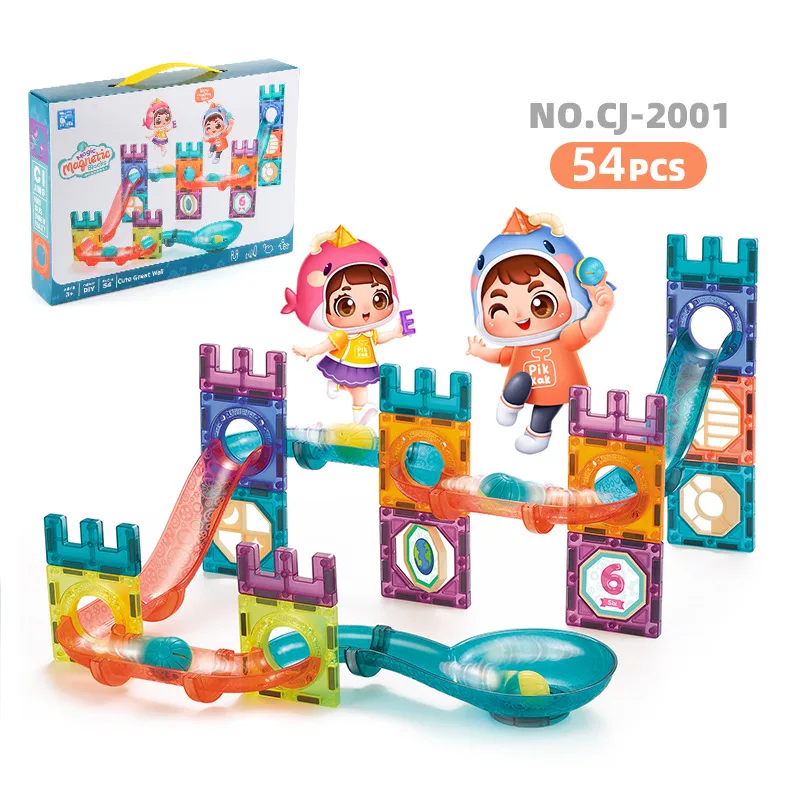 185PCS window magnetic ball slide block educational assembly building blocks kids educational toys