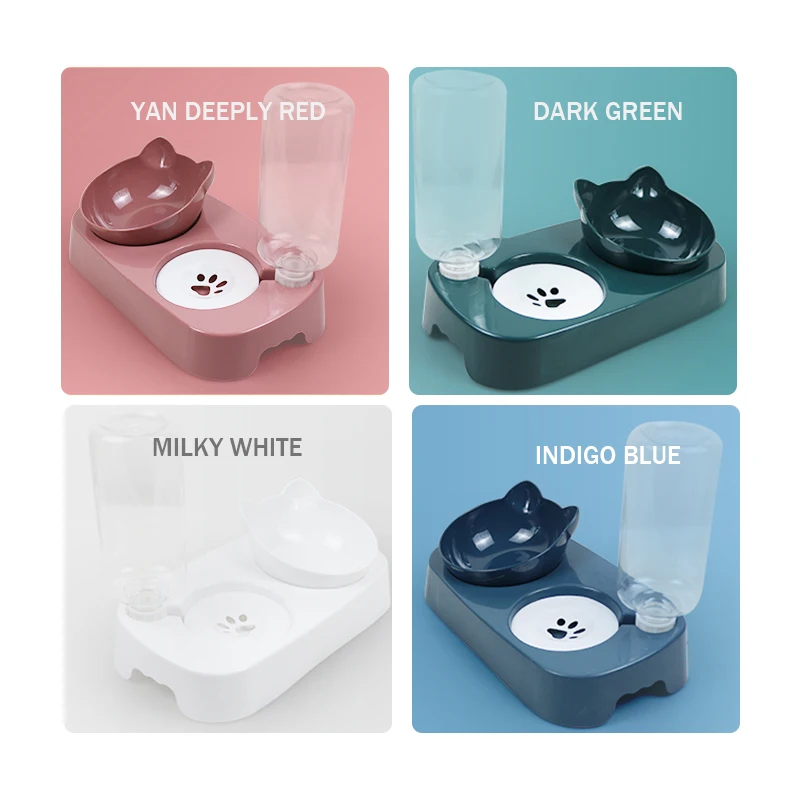 High Quality Pet Bowl Wholesale Dual Use Feeding Bowl Automatic Drinking Fountain Cat Dog Food Bowl