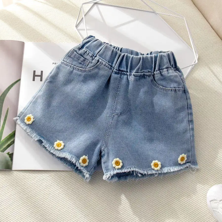 2023 New Fashion toddler girls short jeans summer solid short denim hot shorts for girls