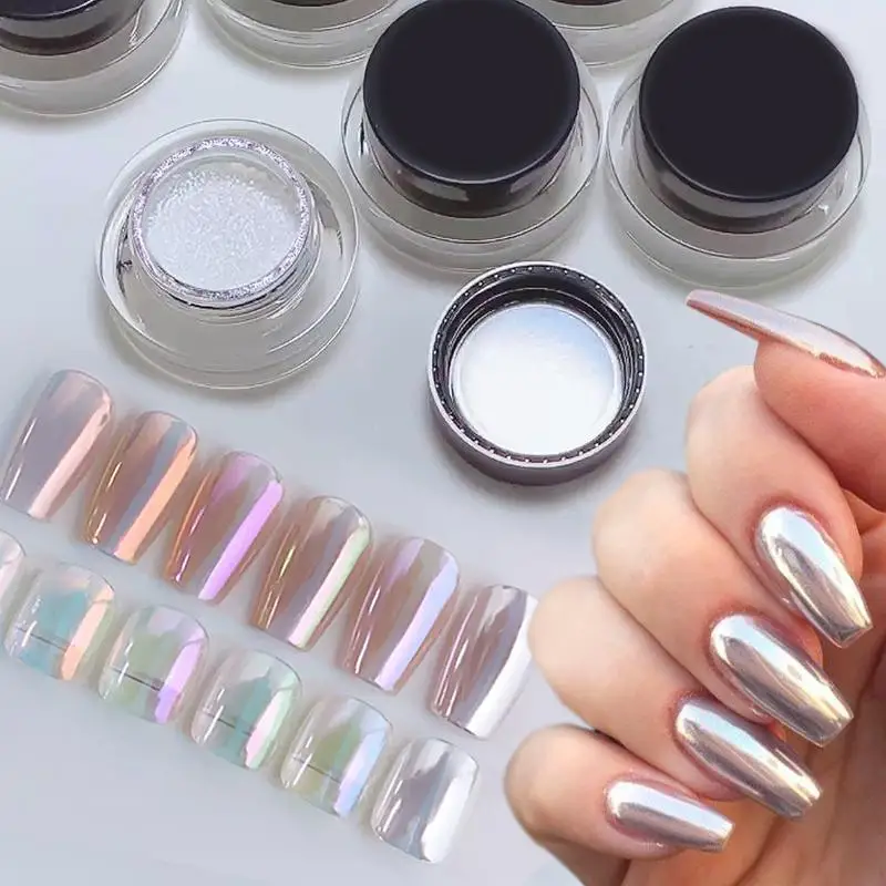 Moonlight Chrome Nail Powder Multi-Color Shifting Metallic Mirror Effect Iridescent Pigment Dust Magic Powders for Nail Art