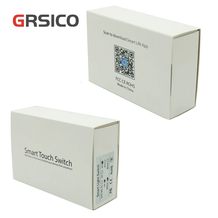 
GRSICO US Standard Wifi Wireless Remote Control White Smart Touch Dimming Electrical Switch Panels 